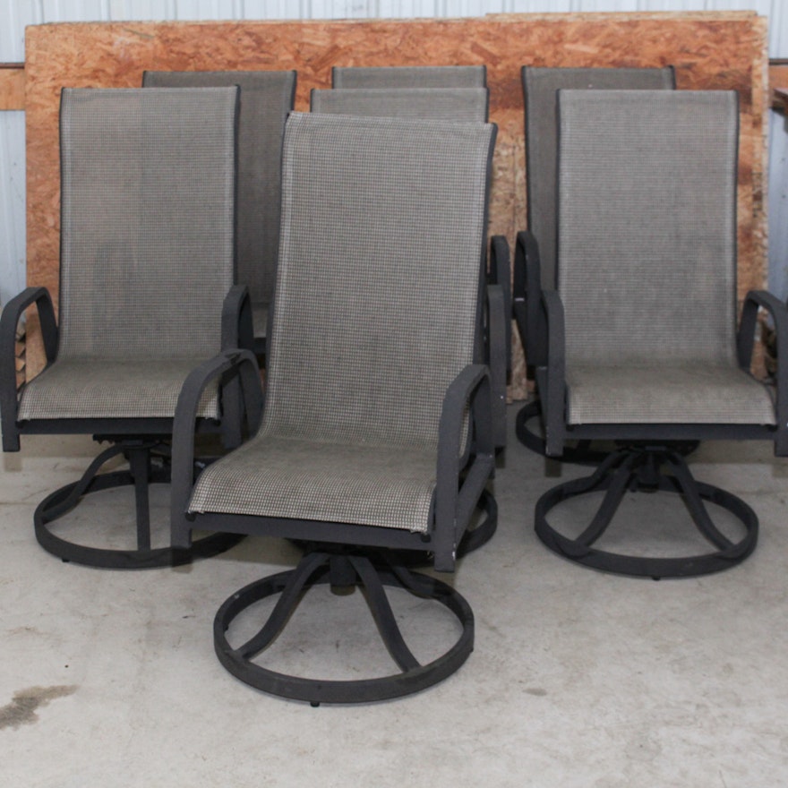 Seven High Back Patio Chairs