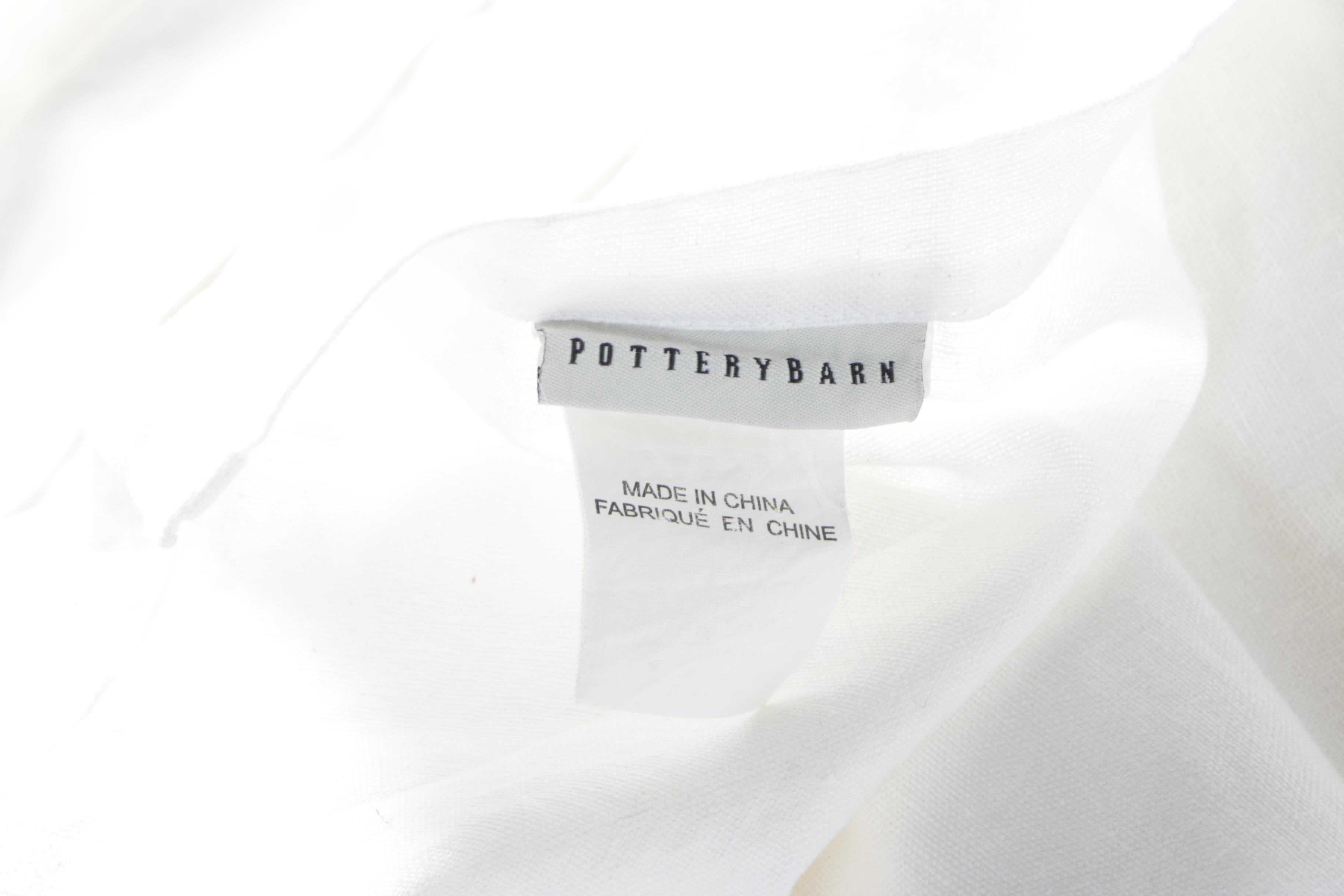 Pottery Barn White Cotton Curtain Panels