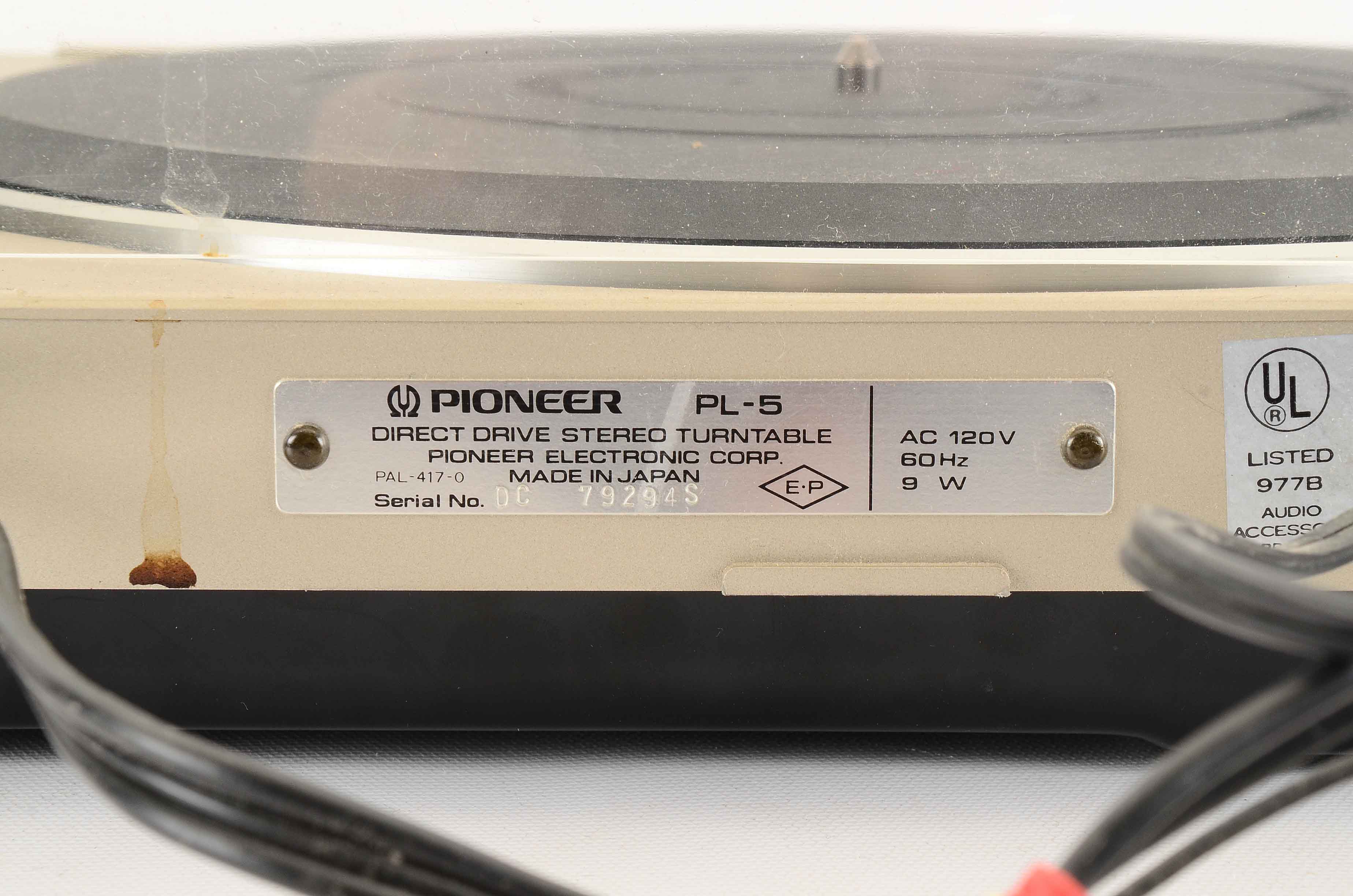 Pioneer PL-5 Direct Drive Turntable