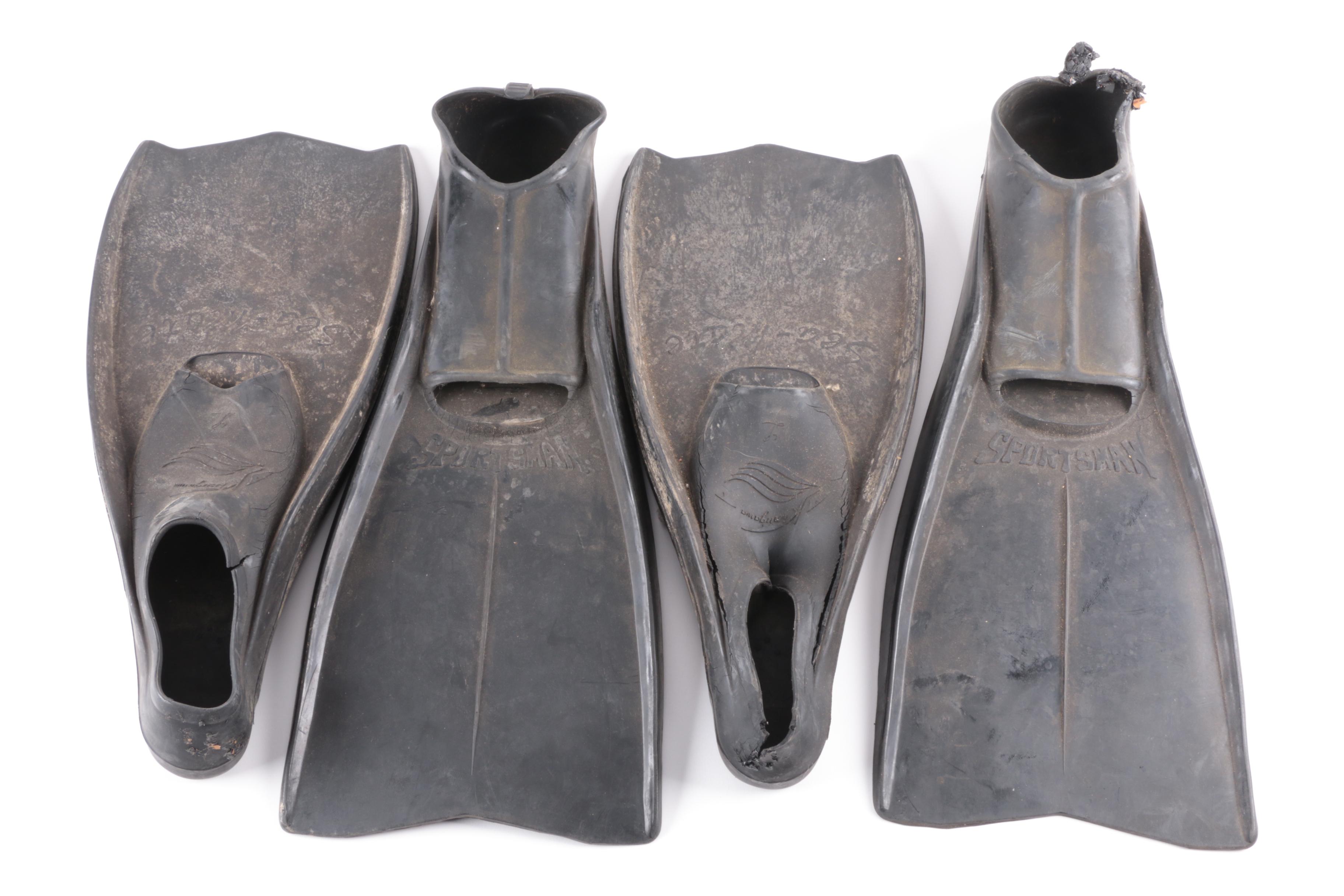 Canvas Backpack and Swim Fins