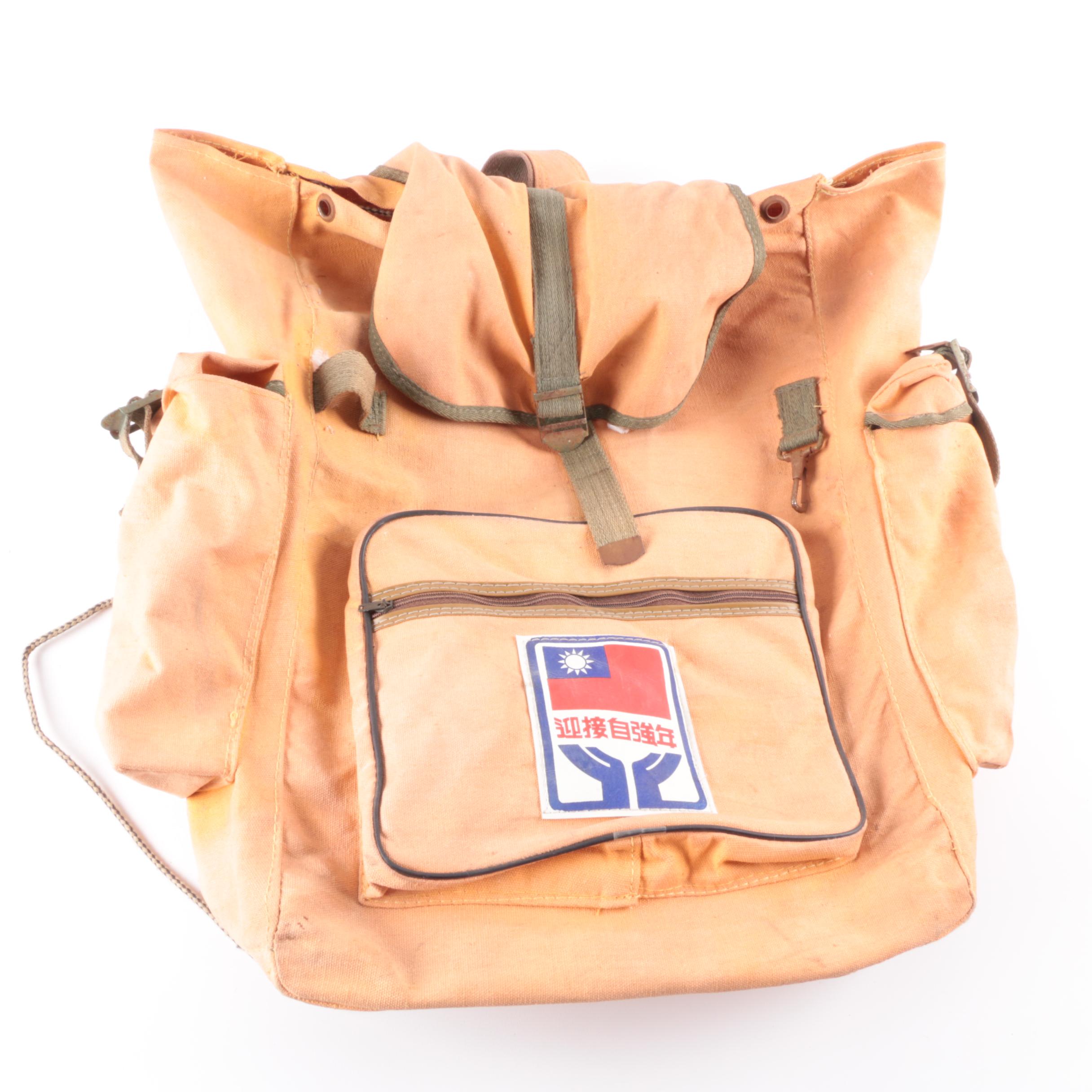 Canvas Backpack and Swim Fins