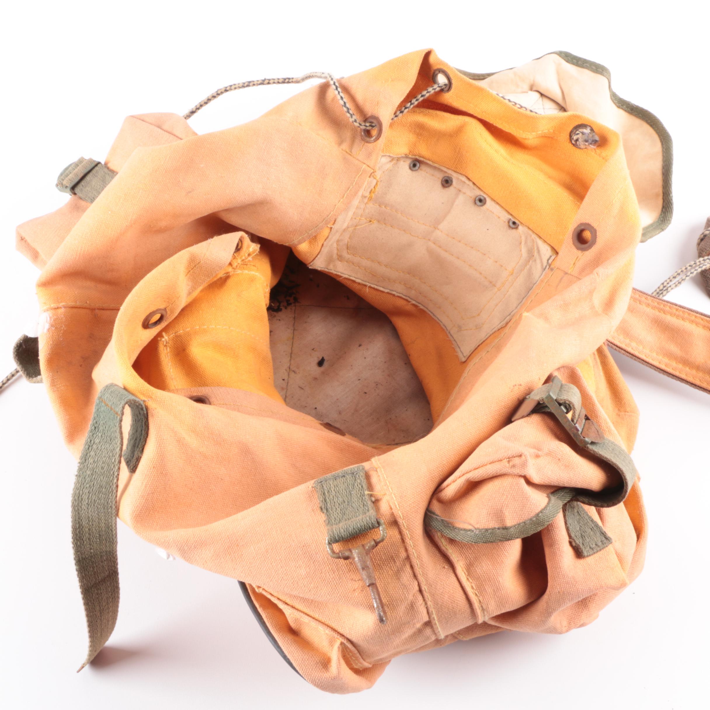 Canvas Backpack and Swim Fins