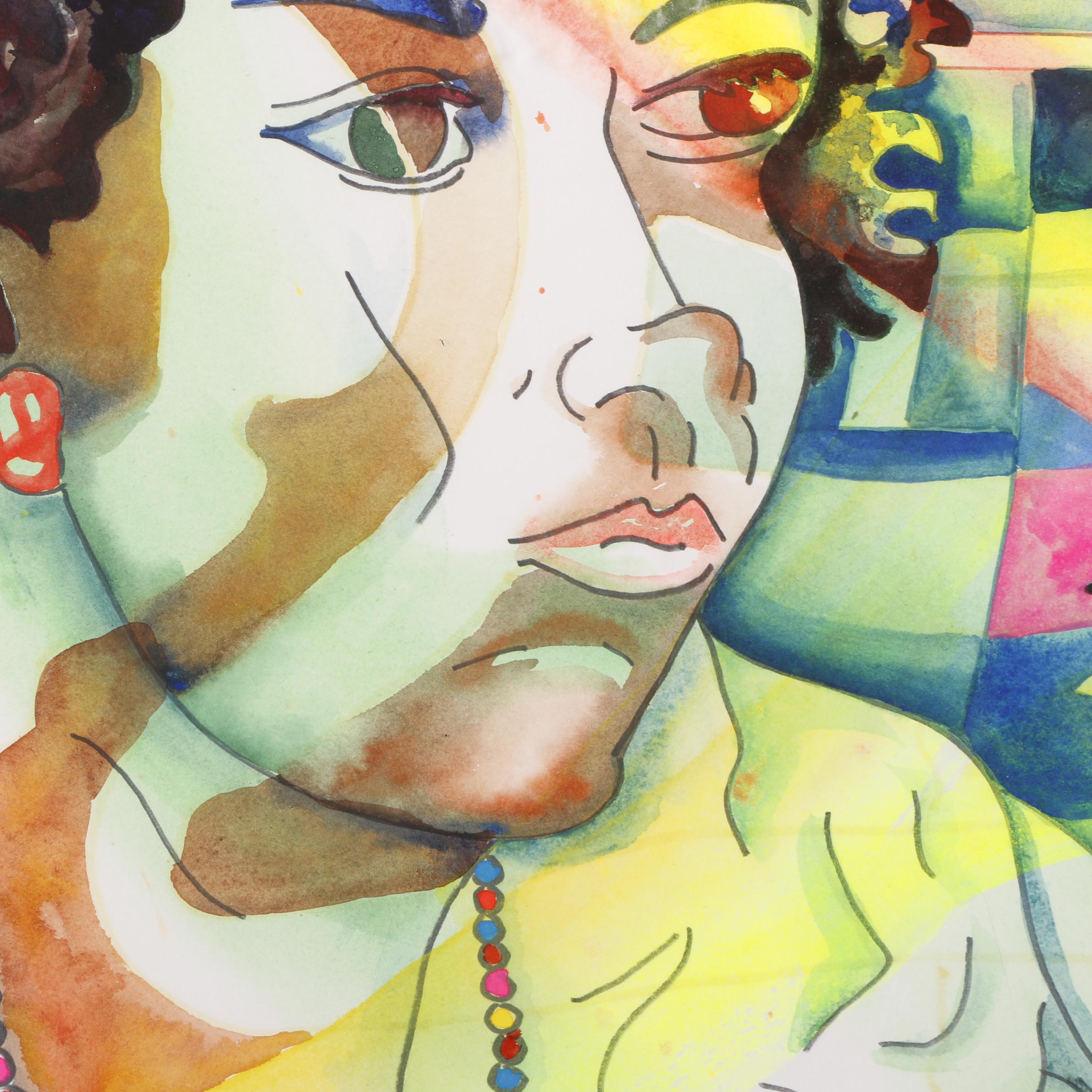 Blou Beard Powell Watercolor Painting