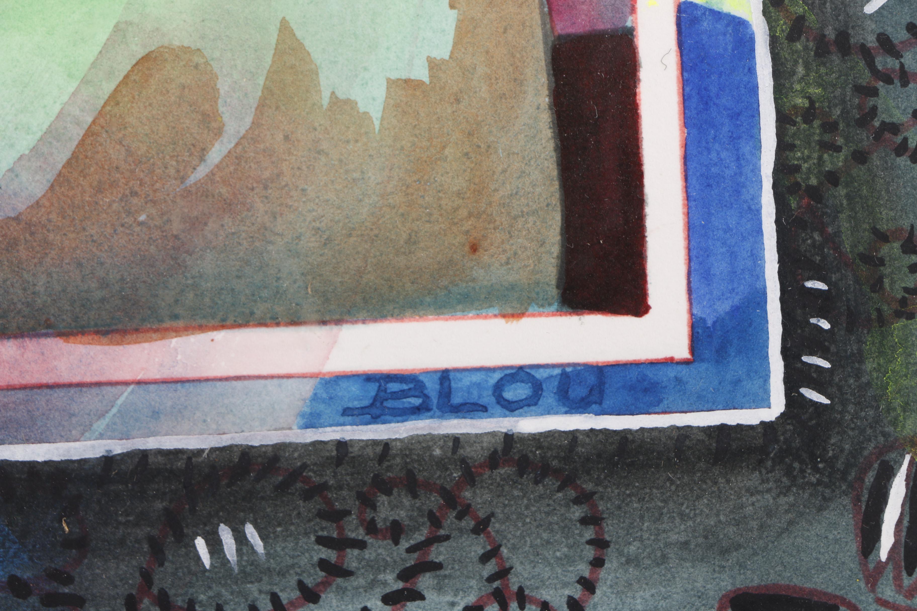 Blou Beard Powell Watercolor Painting