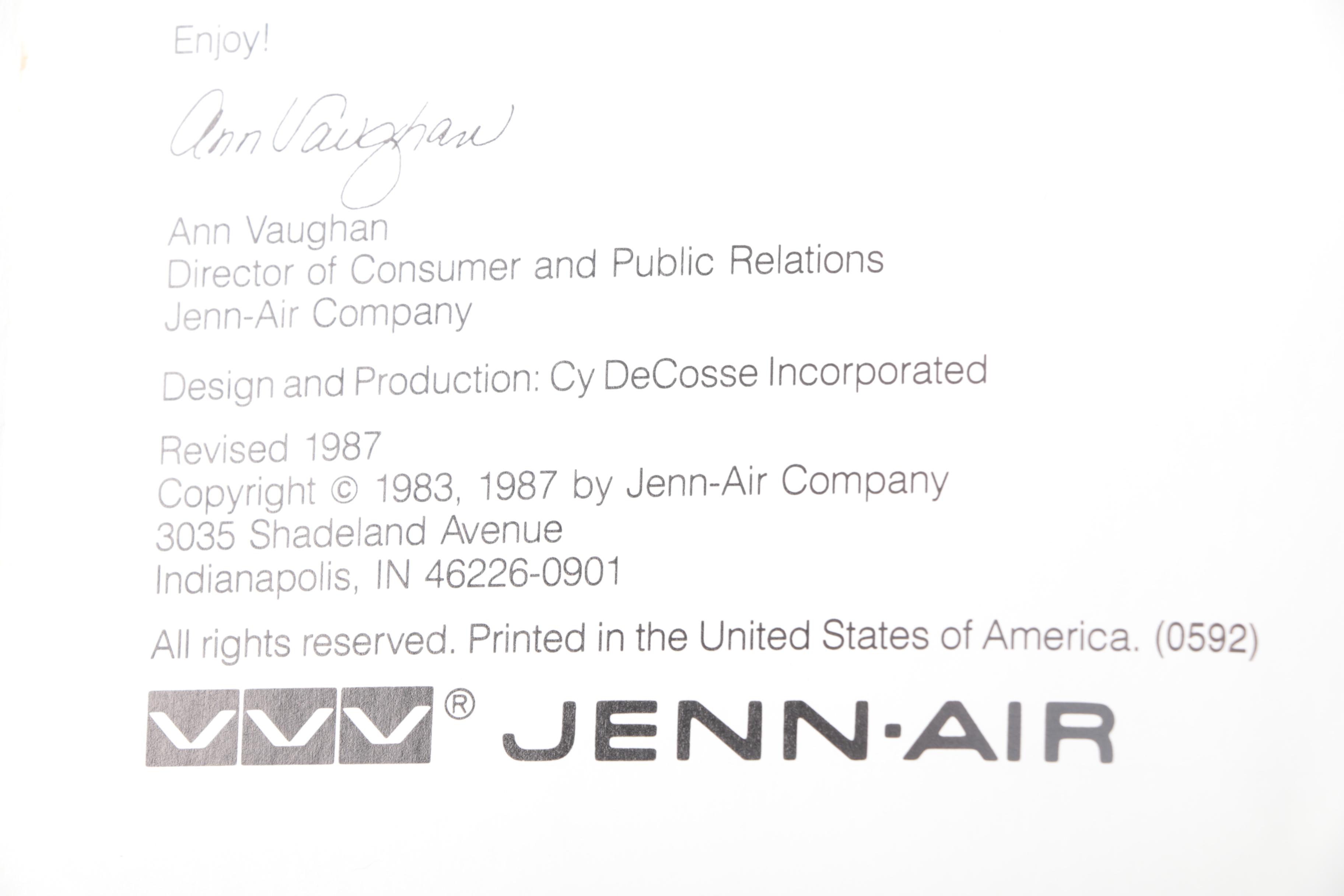 Vintage Cookbooks Including 1987 "Complete Cooking with Jenn-Air"