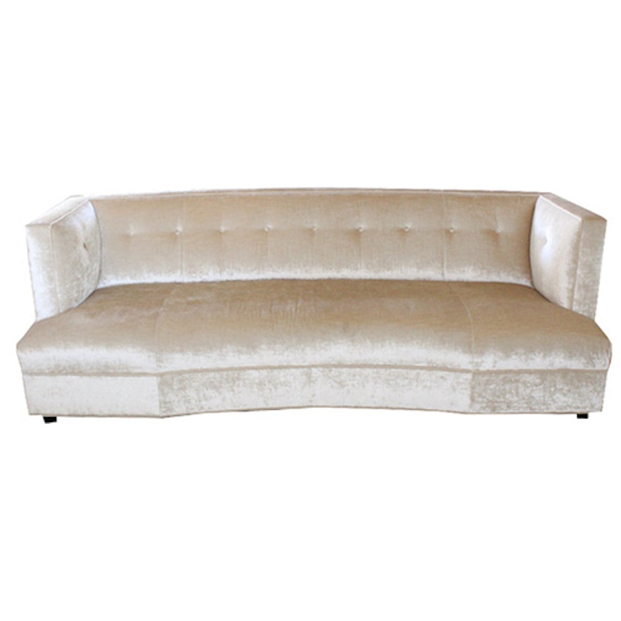 Modern Style Ivory Velour Sofa