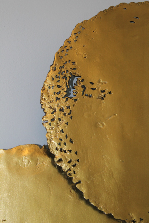 Mitchell Gold + Bob Williams Gold Leaf Wood Disk Wall Art