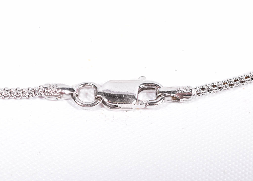 Sterling Silver "Colors of Life" Interchangeable 11-Stone Italian Necklace Set