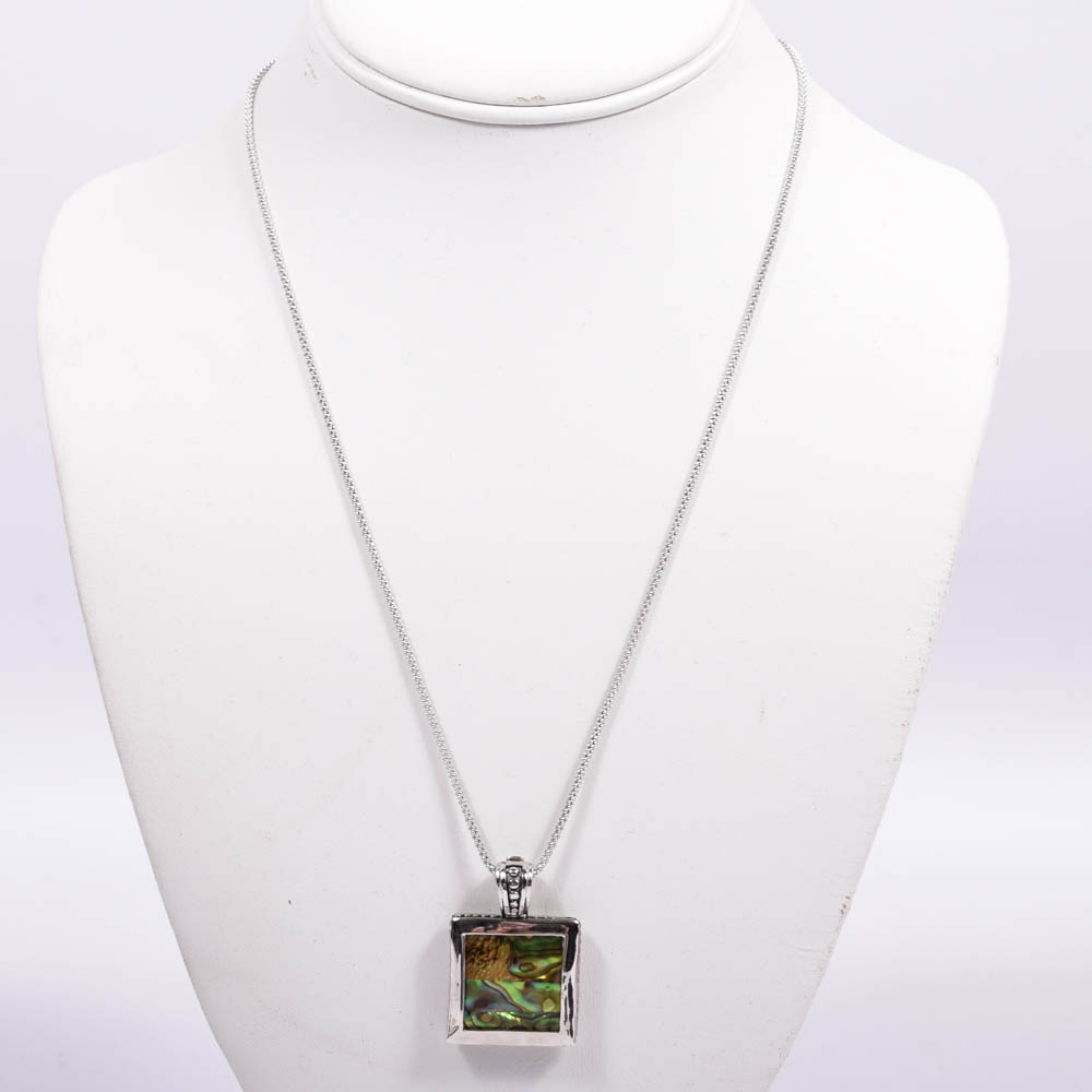 Sterling Silver "Colors of Life" Interchangeable 11-Stone Italian Necklace Set