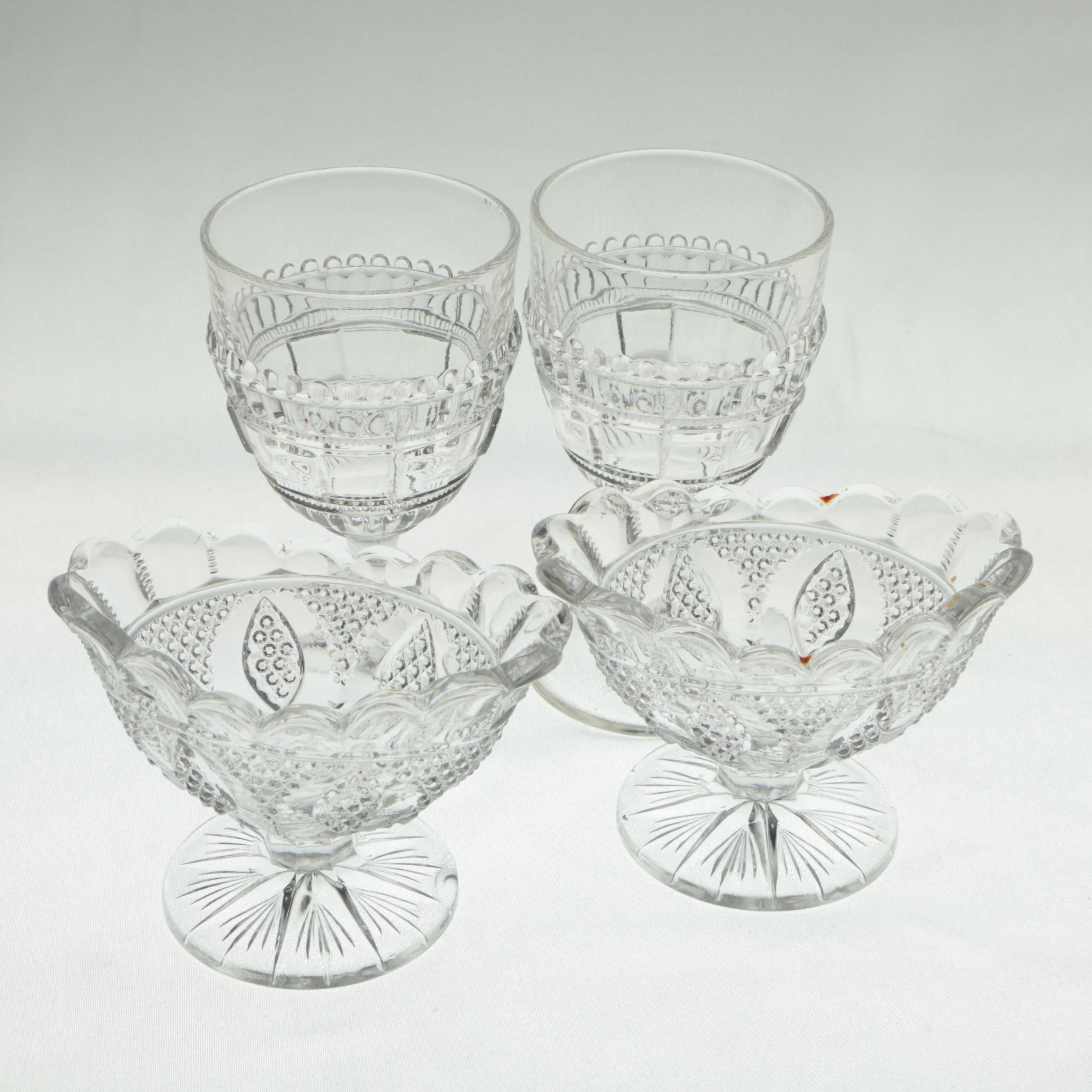 Vintage Glass Goblets and Sherbet Cups