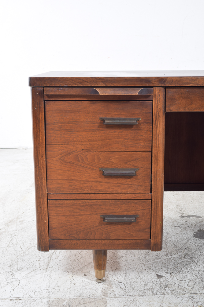 Vintage Jofco Mid Century Modern Walnut Executive Desk