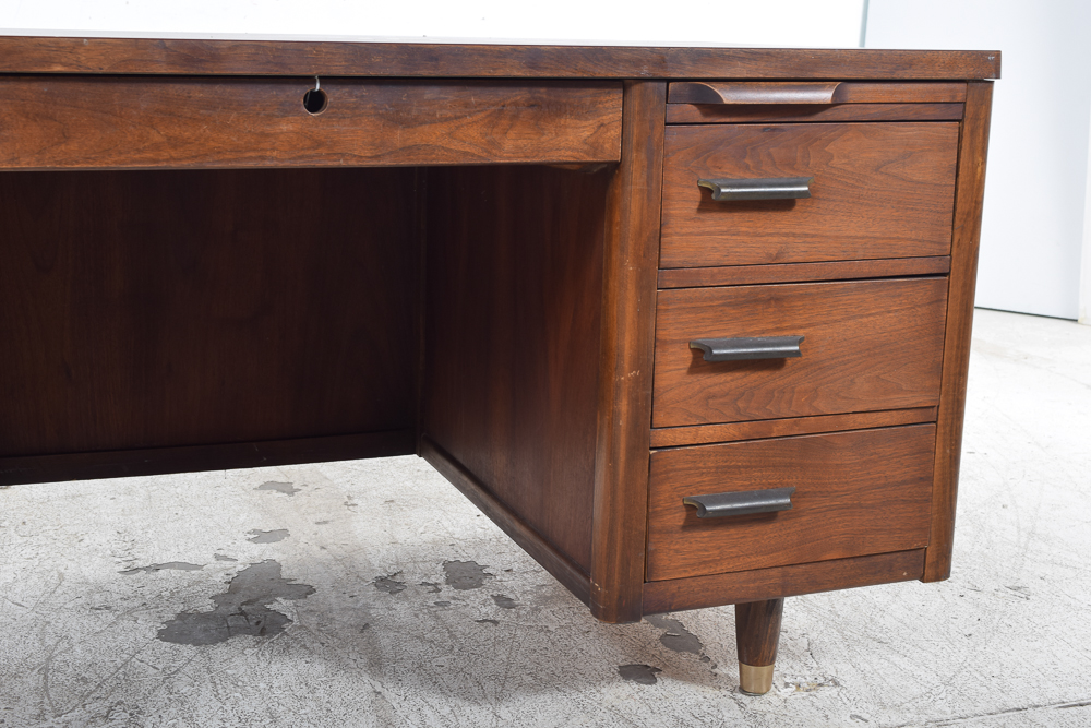 Vintage Jofco Mid Century Modern Walnut Executive Desk