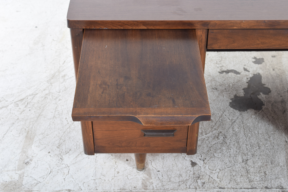 Vintage Jofco Mid Century Modern Walnut Executive Desk