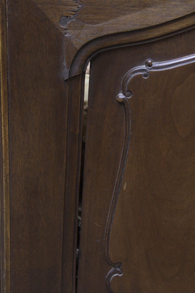 Antique French Rococo-Carved Walnut Twin Bed