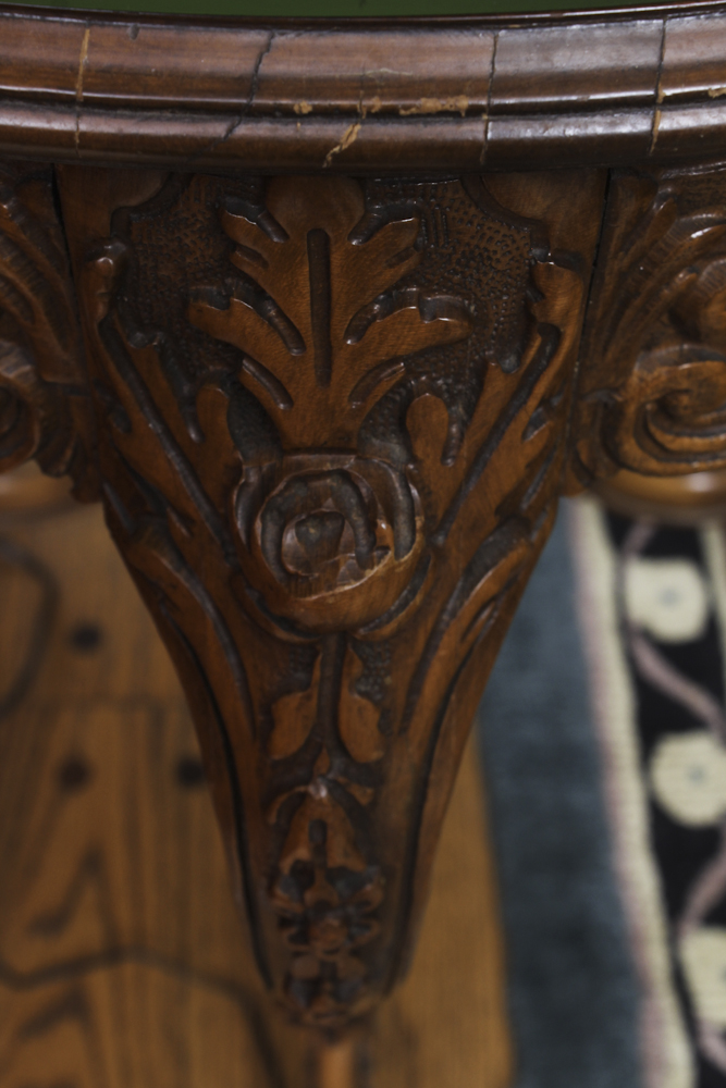 Vintage Italian Rococo Style Marquetry Center Table