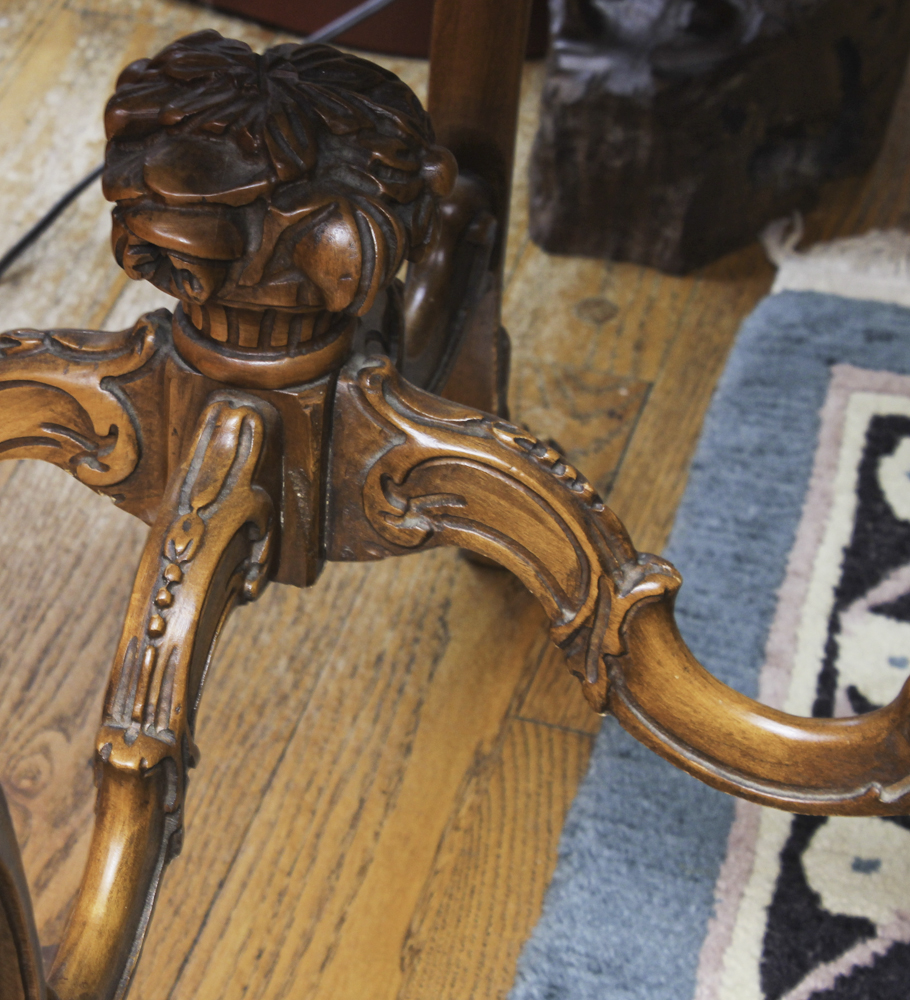 Vintage Italian Rococo Style Marquetry Center Table