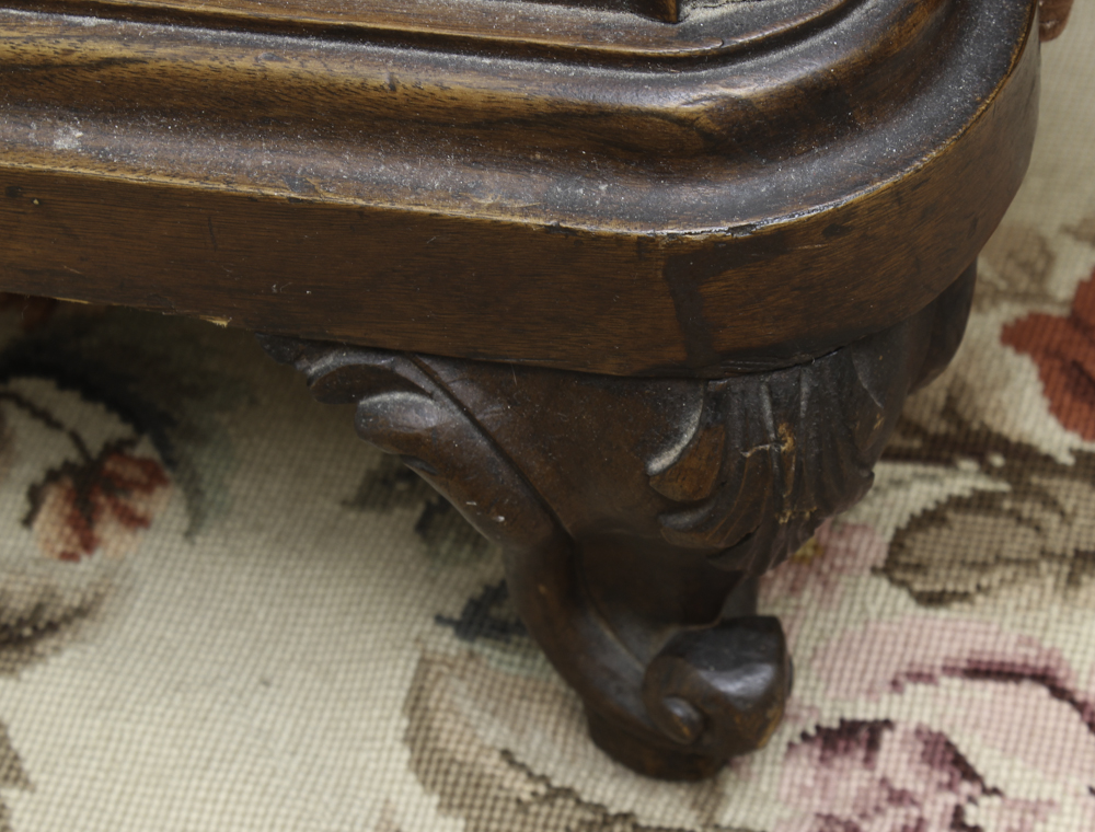 Antique French Rococo-Carved Walnut Twin Bed