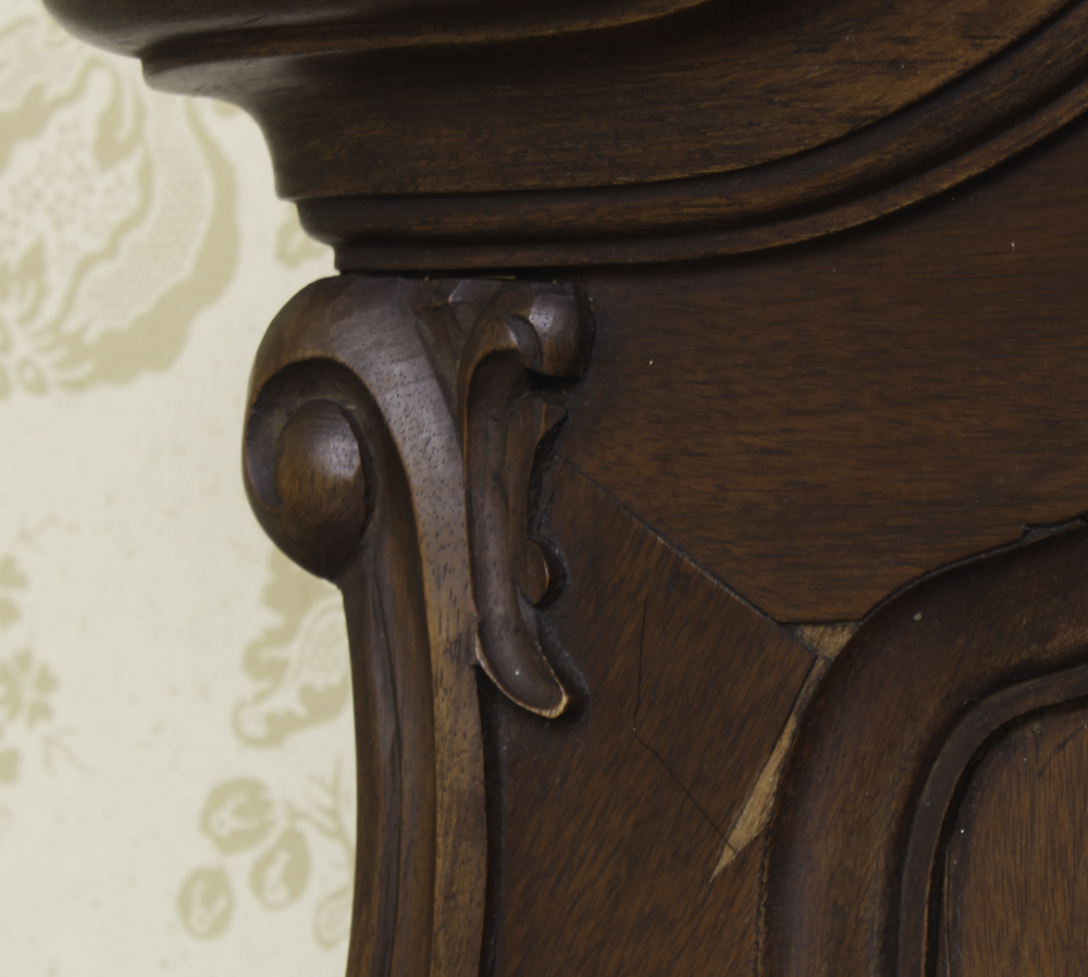 Antique French Rococo-Carved Walnut Twin Bed