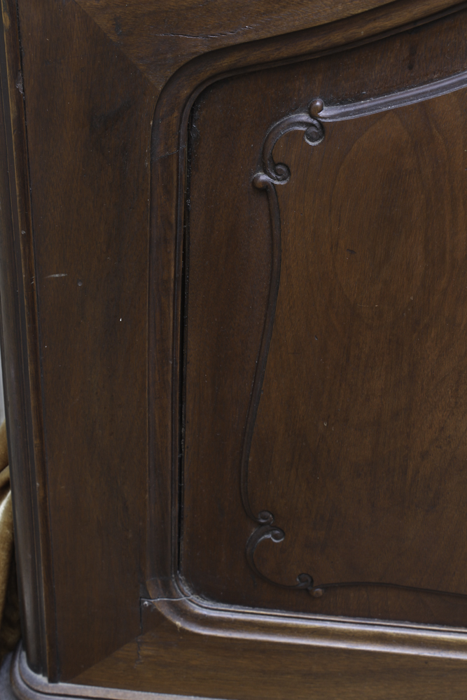 Antique French Rococo-Carved Walnut Twin Bed