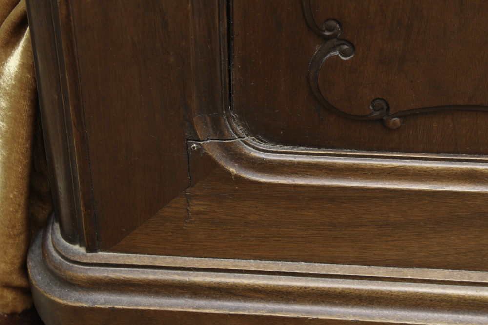 Antique French Rococo-Carved Walnut Twin Bed