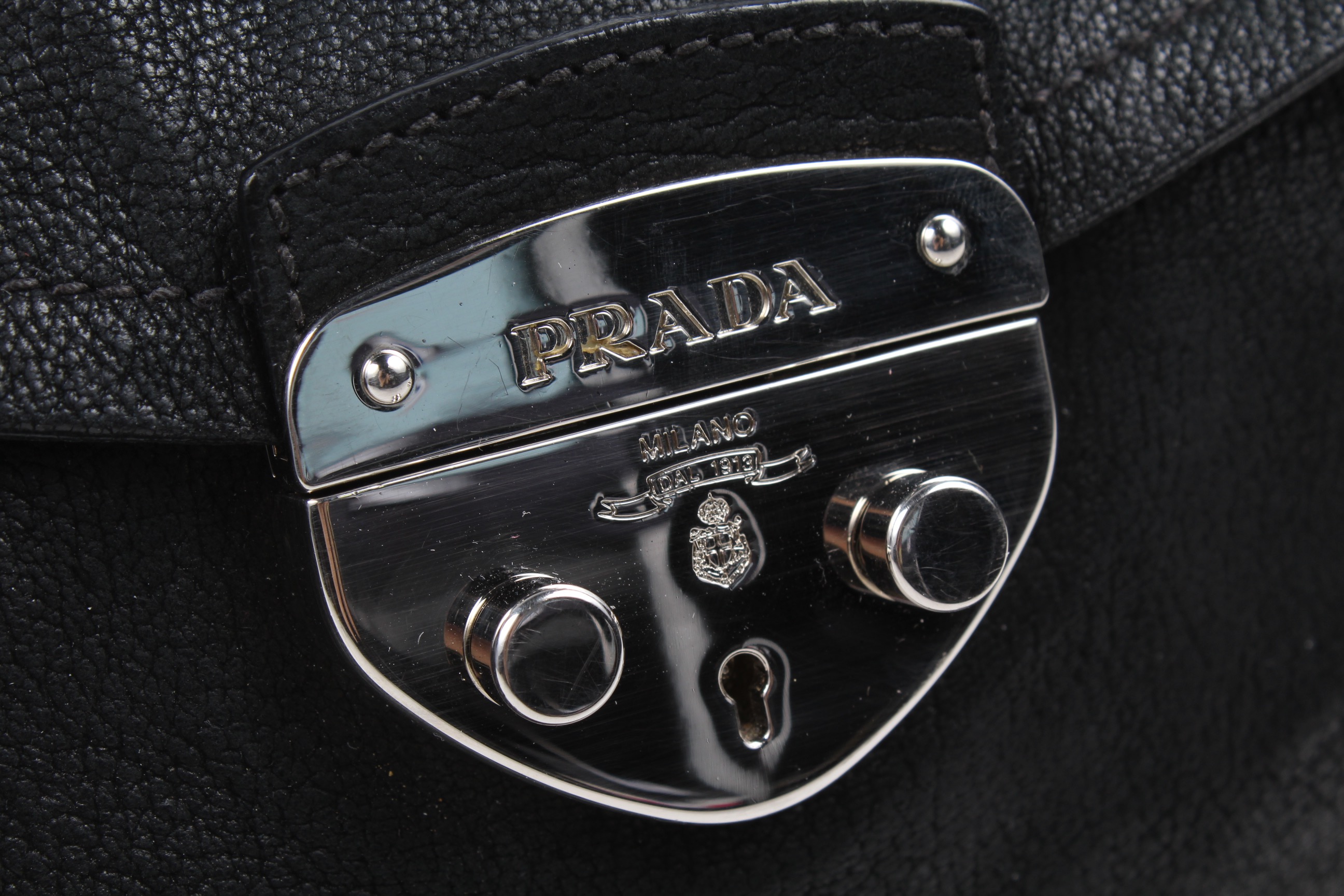 Prada Pebbled Leather Handbag