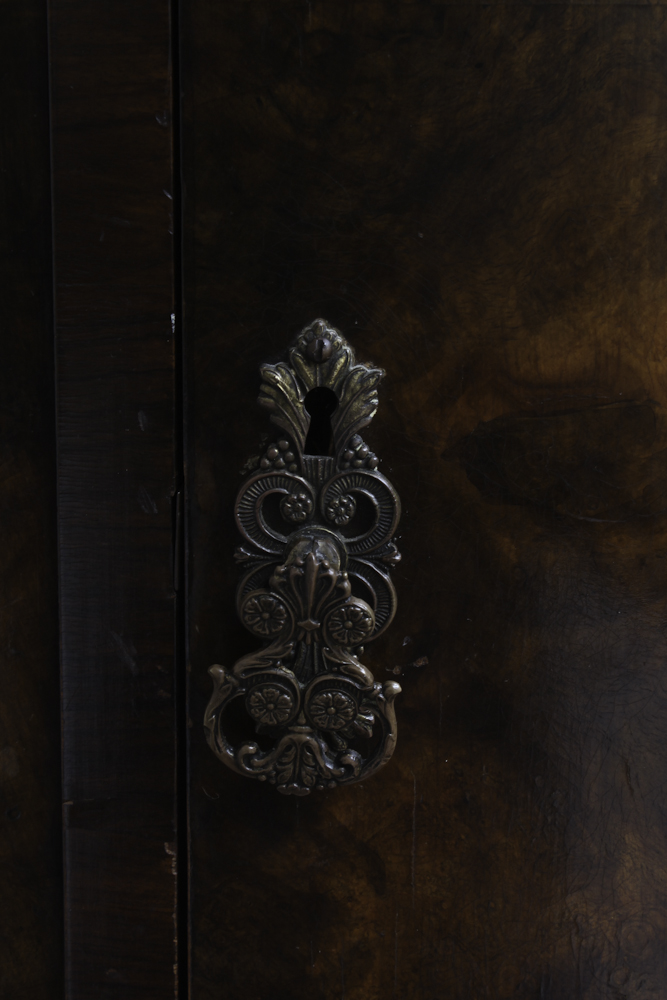 Antique Edwardian Burled Veneer Armoire