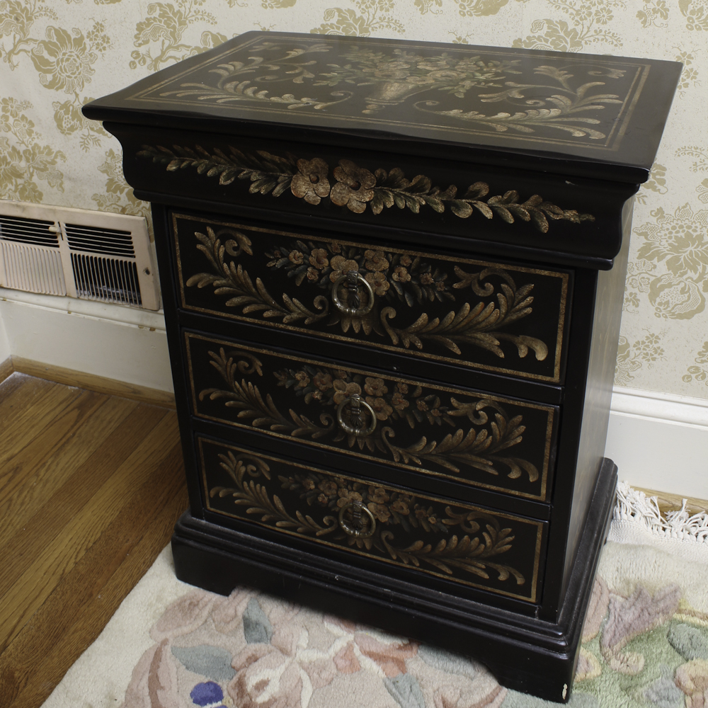 Decorative Floral Painted Chest of Drawers