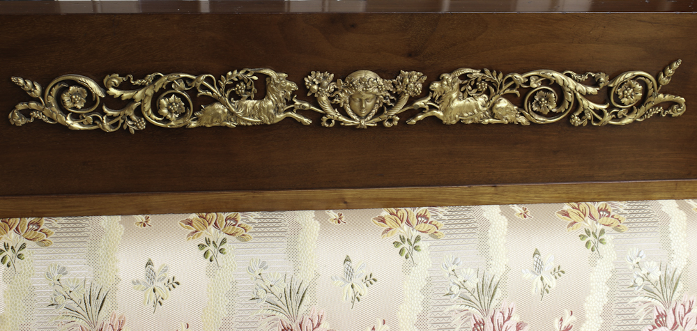 French Empire-Style Mahogany Sofa with Ormolu