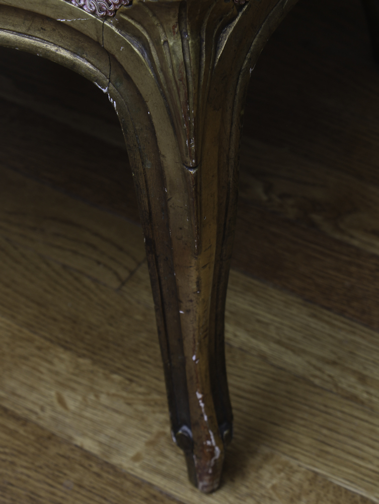 Antique Louis XV Style Gilded Fauteuil a la Reine