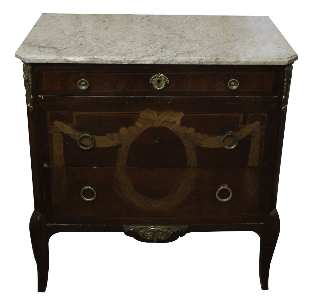 Transitional Style Inlaid Chest of Drawers