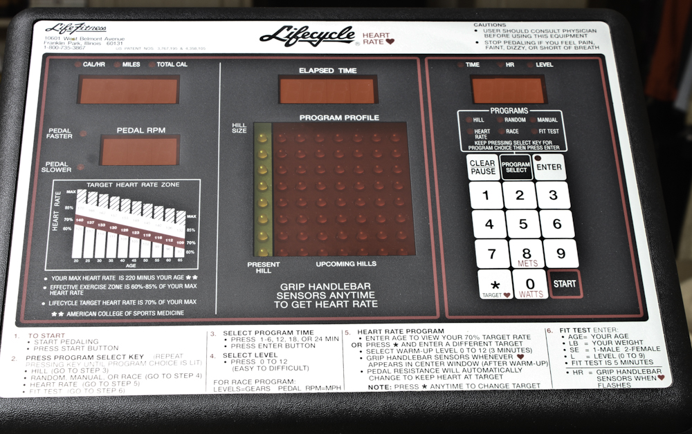Life Fitness Lifecycle Heart Rate Recumbent Bike