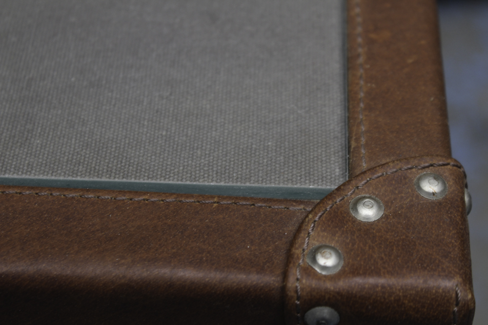 Grey Canvas and Leather Trimmed Chest