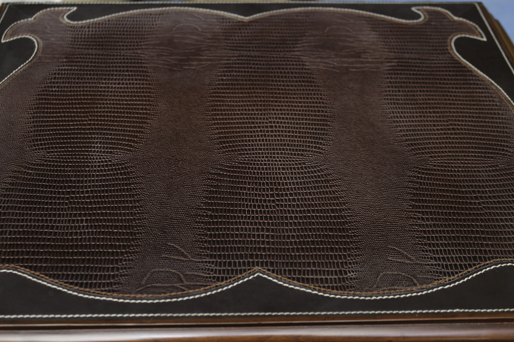 Leather and Wood Jewelry Armoire