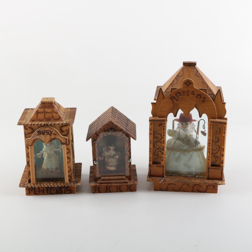 Miniature Shrines to Santo Niño de Atocha from Mexico