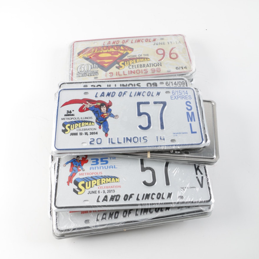 Illinois Car License Plates with Superman Celebration Artwork