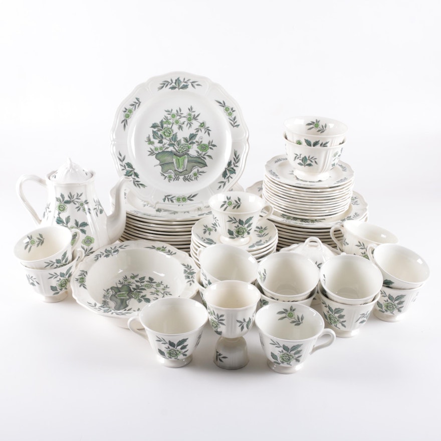 Vintage Wedgwood "Green Leaf" Porcelain Dinnerware