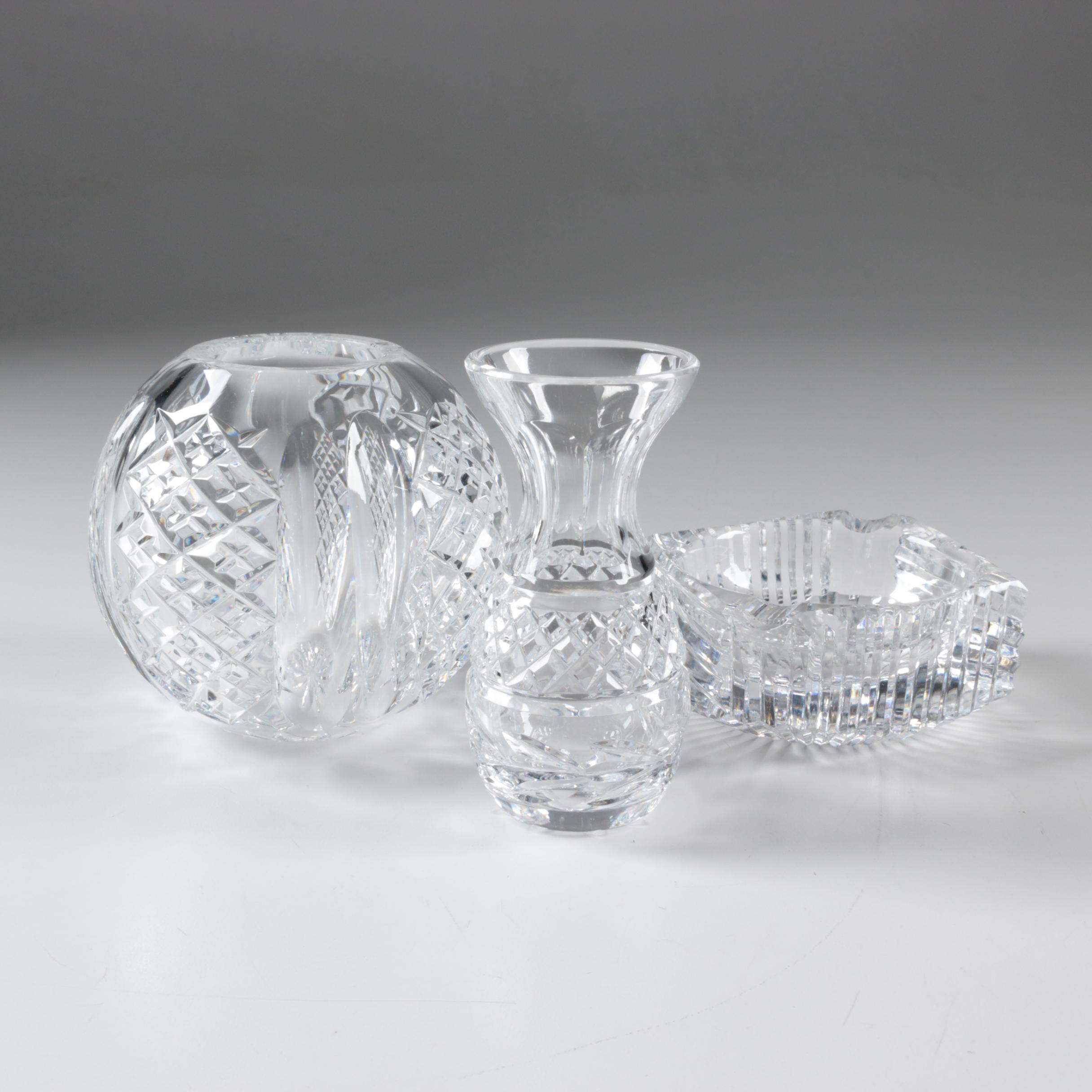 Waterford Crystal Vases and Ash Receiver