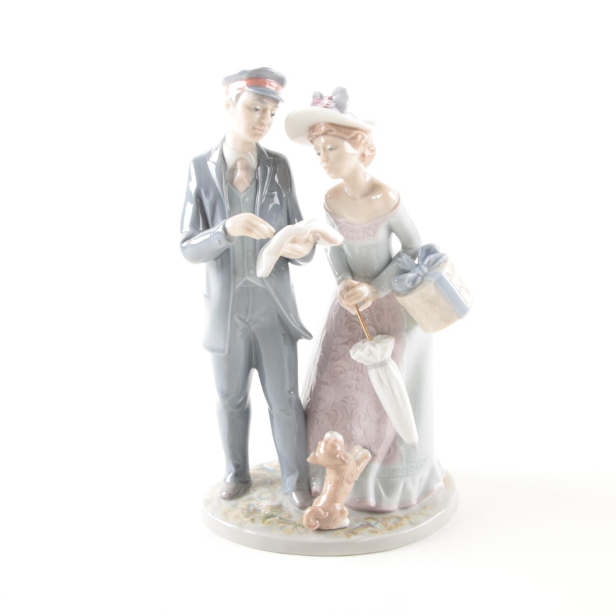 Lladró Signed "Station Master" Porcelain Figurine