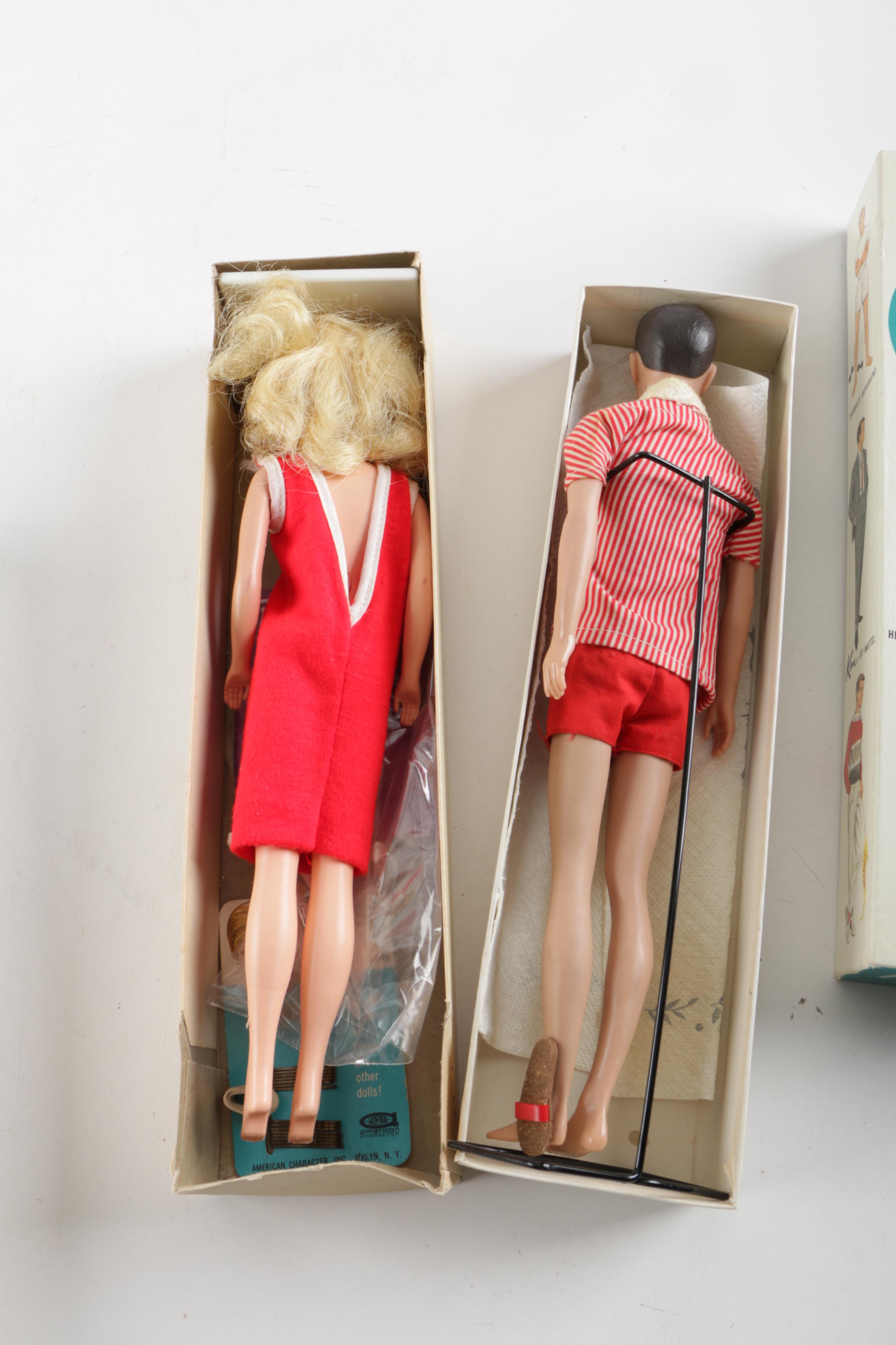 1960s Mattel "Ken" and "Twist n' Turn Waist" Barbie Dolls and Accessories