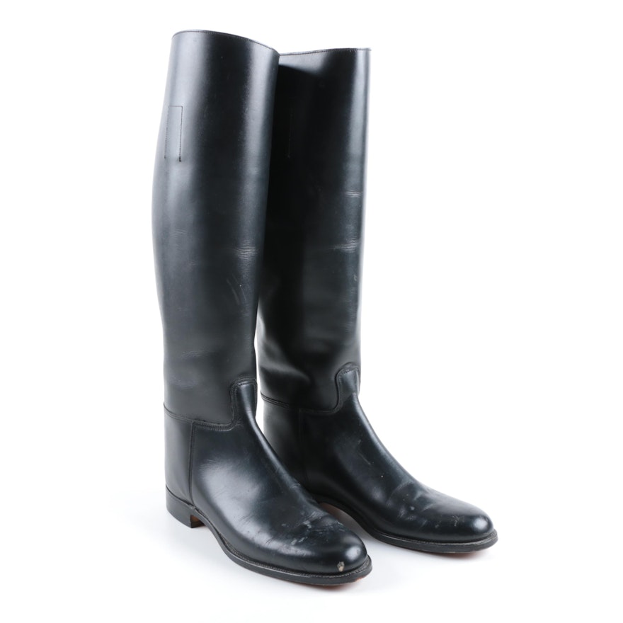 Women's Marlborough Black Leather Riding Boots