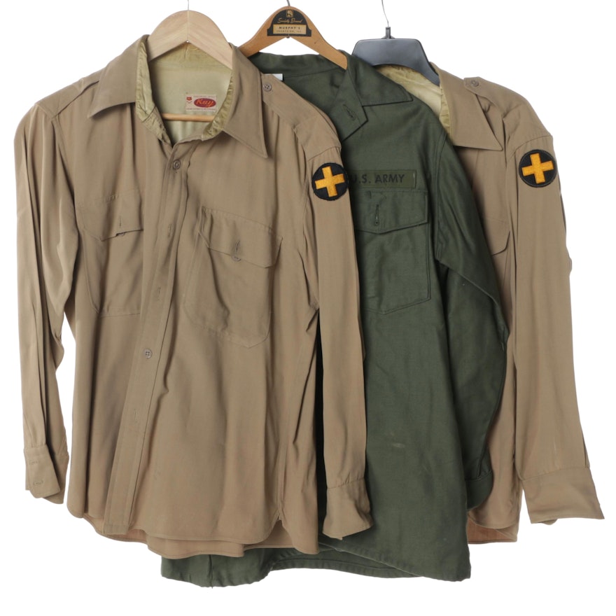 Men's Vintage U.S. Army Uniform Button-Front Shirts