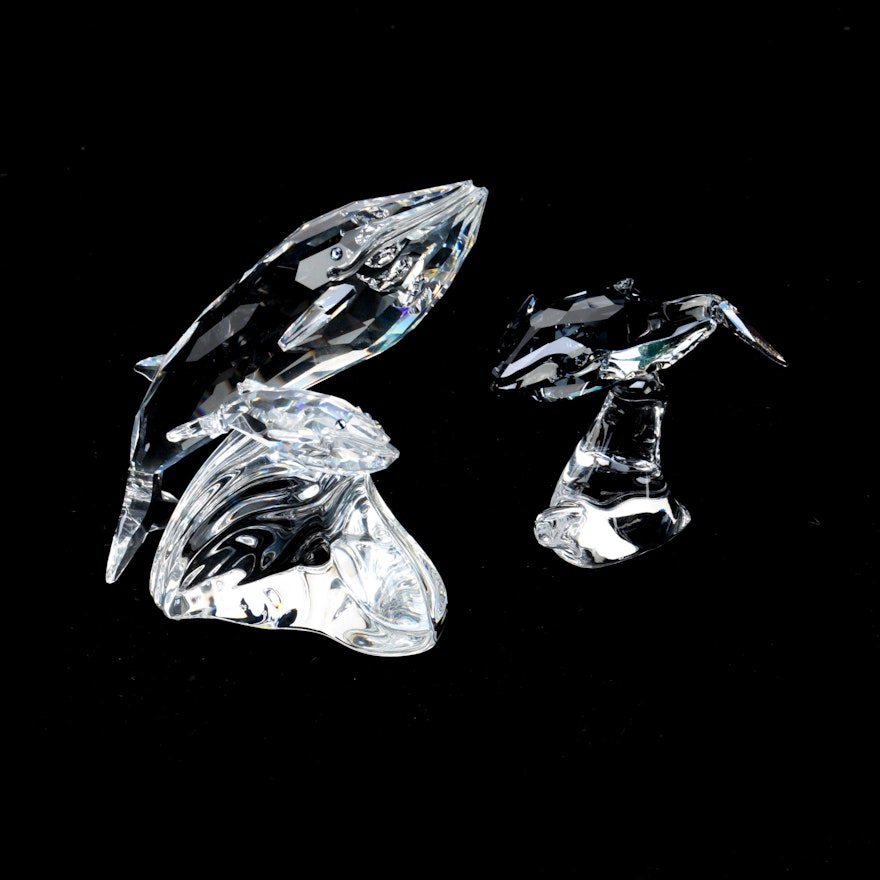 Swarovski Crystal Society Whale Figurines