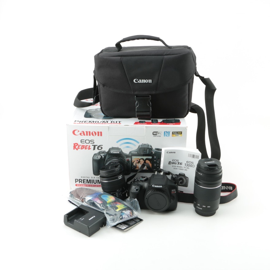 Canon EOS Rebel T6 DSLR Camera Premium Kit