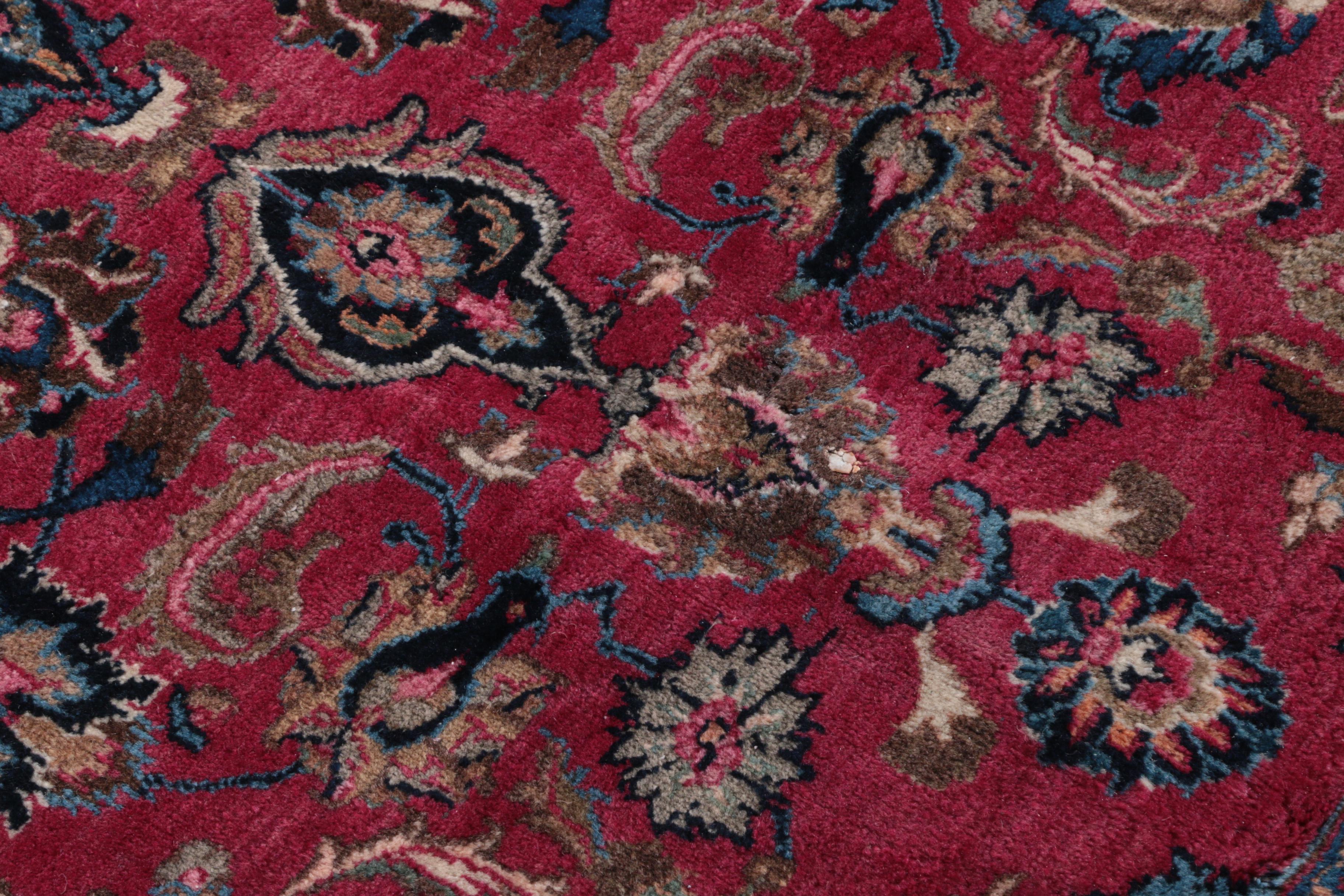 Vintage Hand-Knotted Persian Kashan Wool Area Rug