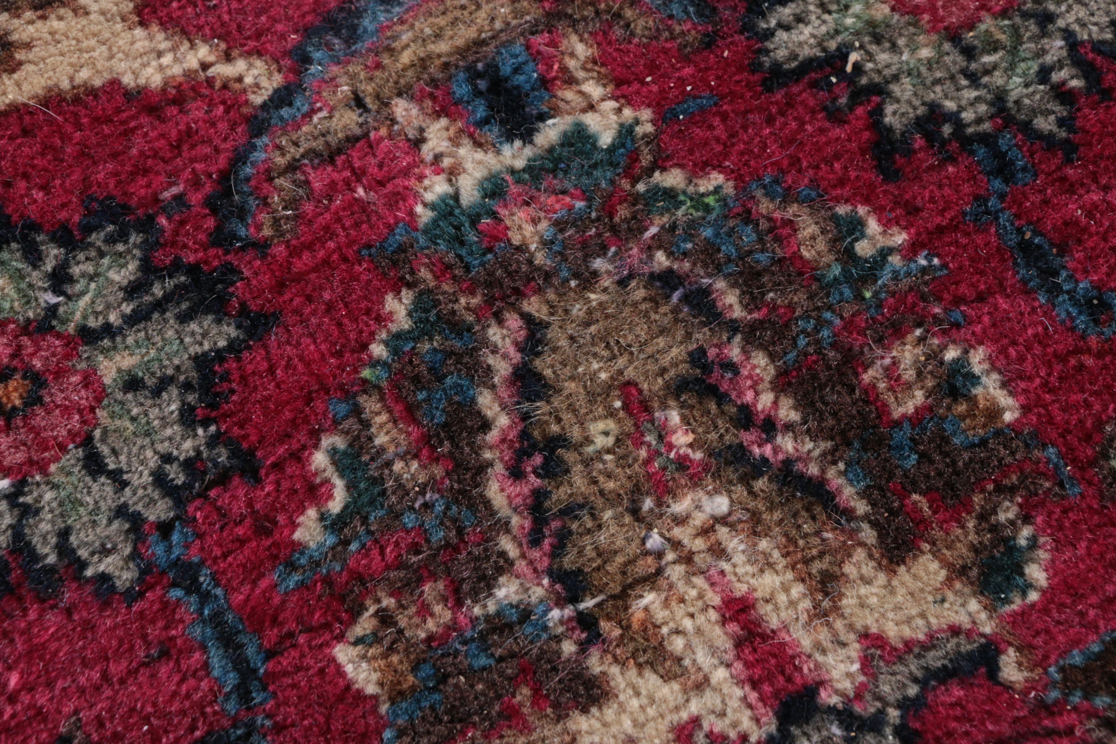 Vintage Hand-Knotted Persian Kashan Wool Area Rug