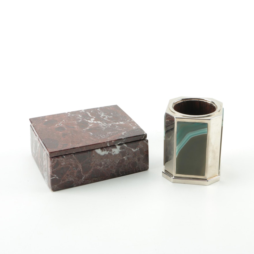 Marble and Agate Trinket Boxes