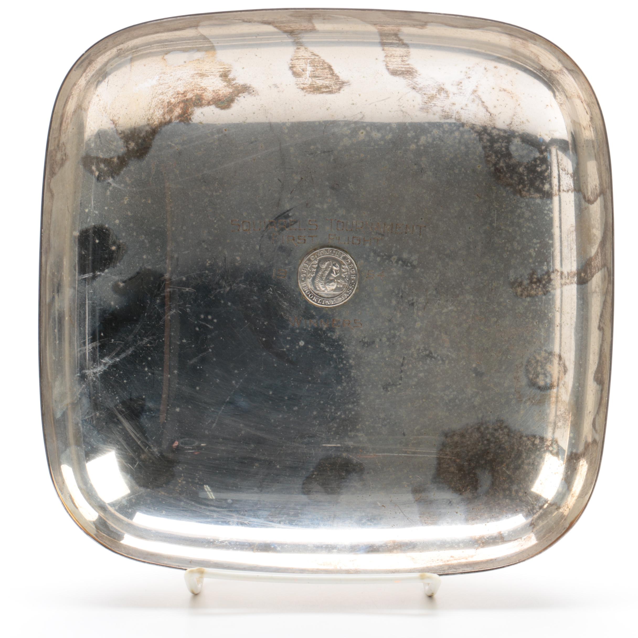 1964 Reed & Barton "Embassy" Silver Plate Trophy Dish and Pewter Porringer Bowl