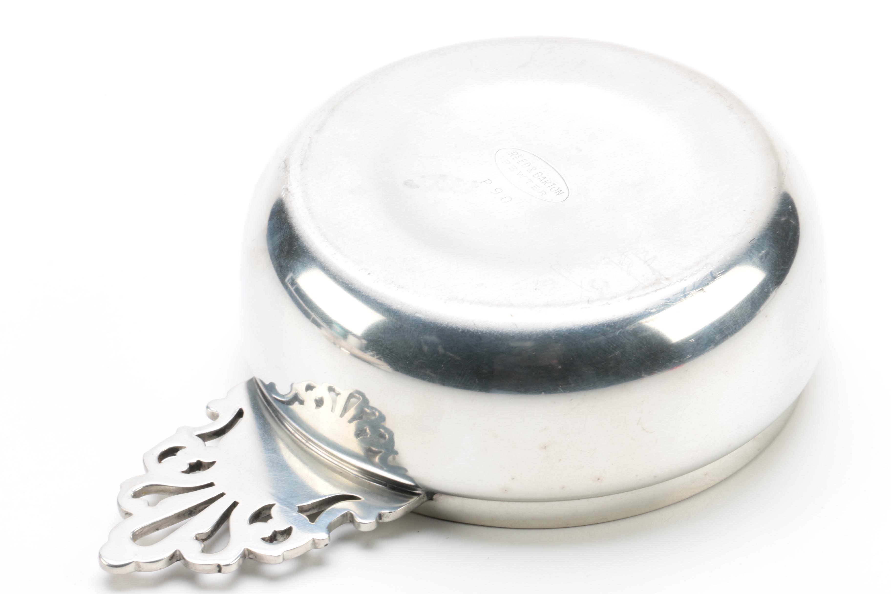 1964 Reed & Barton "Embassy" Silver Plate Trophy Dish and Pewter Porringer Bowl