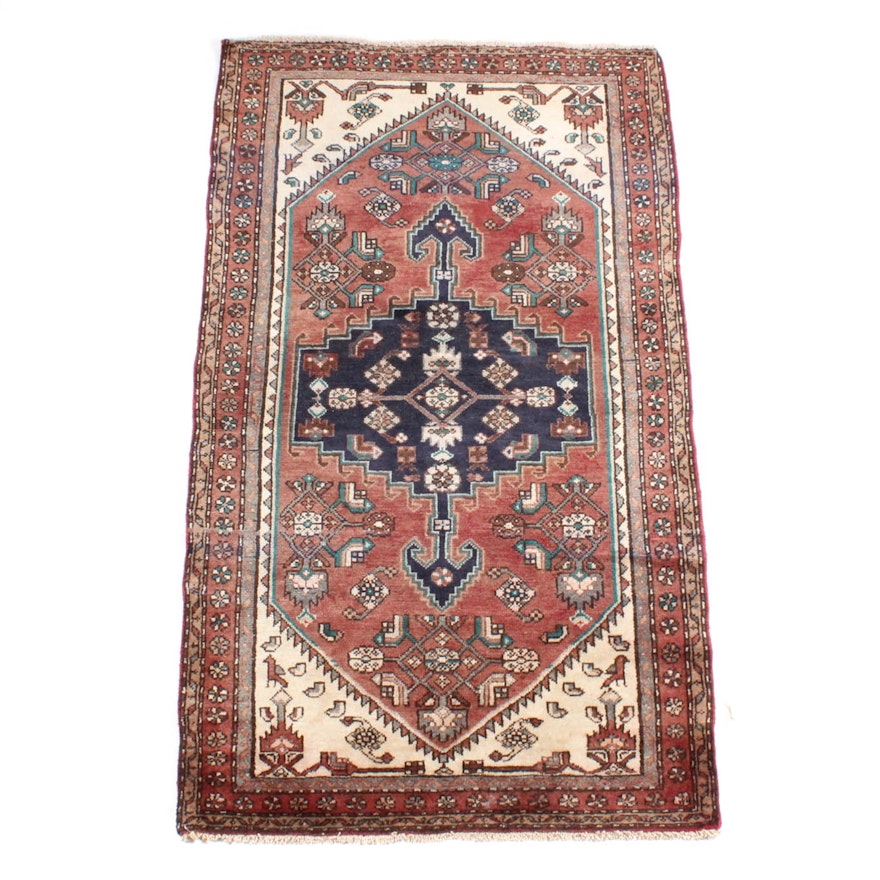 4' x 7' Vintage Hand-Knotted Persian Karaja Heriz Area Rug