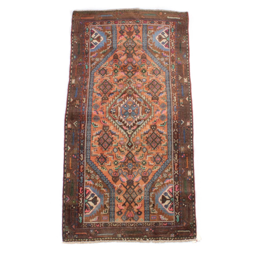 3' x 6' Vintage Hand-Knotted Persian Mallayer Sarouk Accent Rug